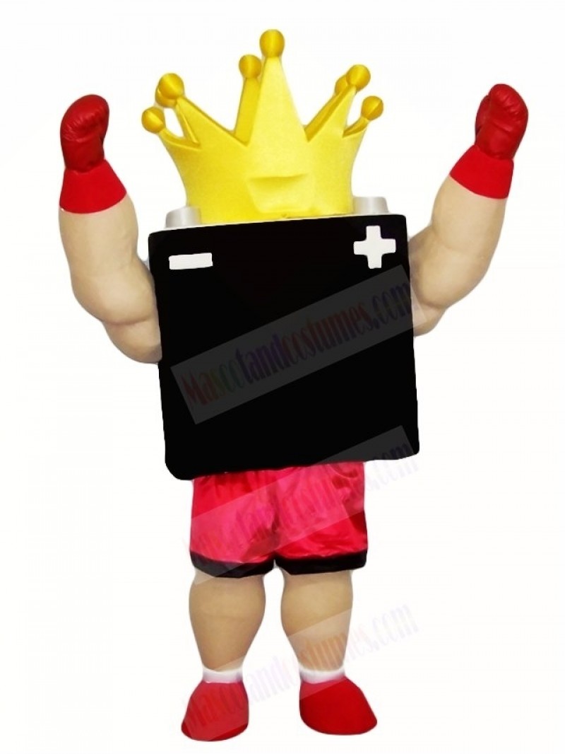 Black Battery King Mascot Costumes  