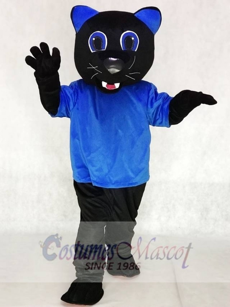 Royal Blue Sir Purr Mascot Costumes Carolina Black Panthers  