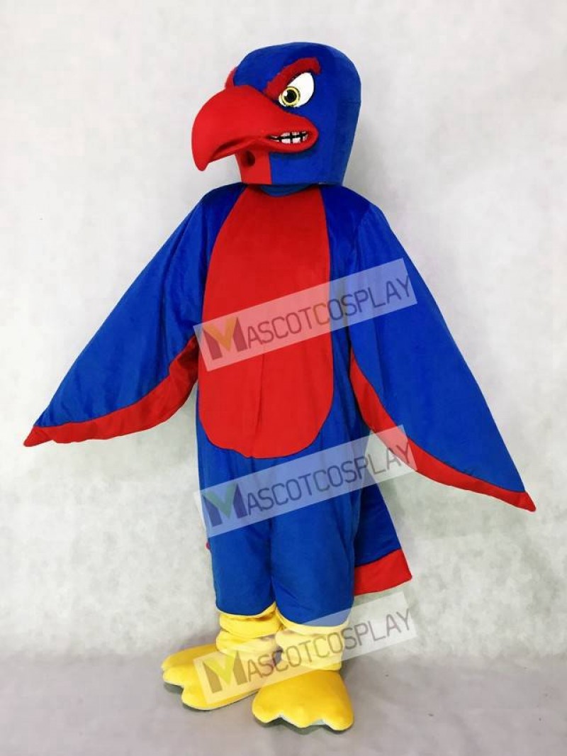 High Quality Adult New Fierce Royal Blue and Red Falcon Mascot Costume