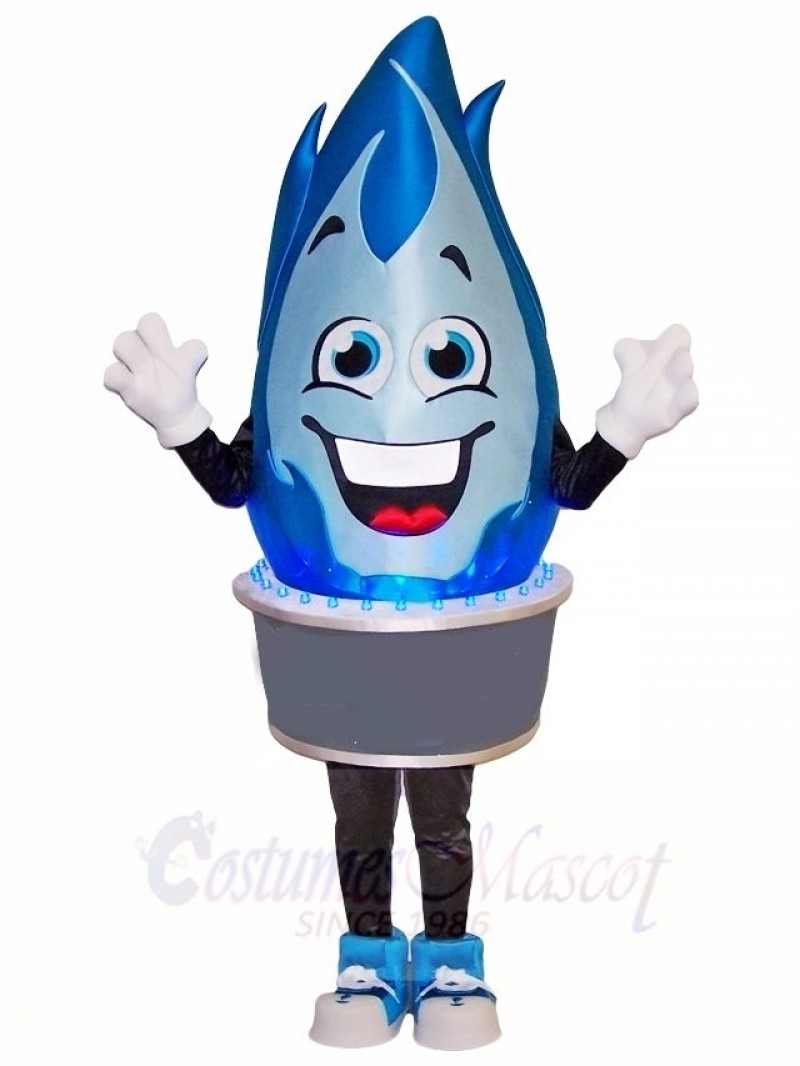 Blue Gas Flame Mascot Costumes