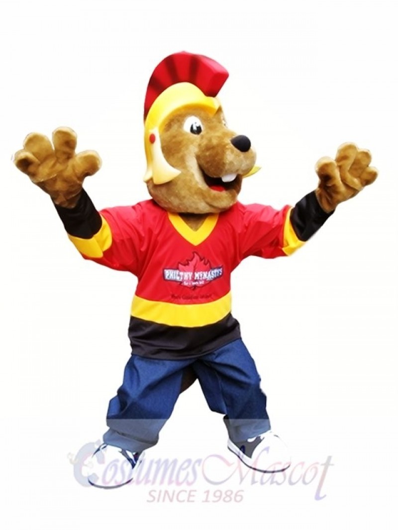 Beaver in Helmet Mascot Costumes