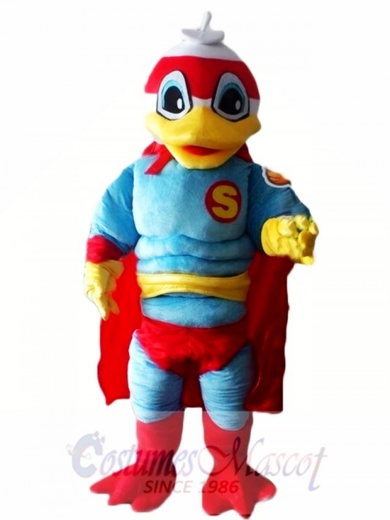 Super Duck Hero with Red Cloak Mascot Costumes 