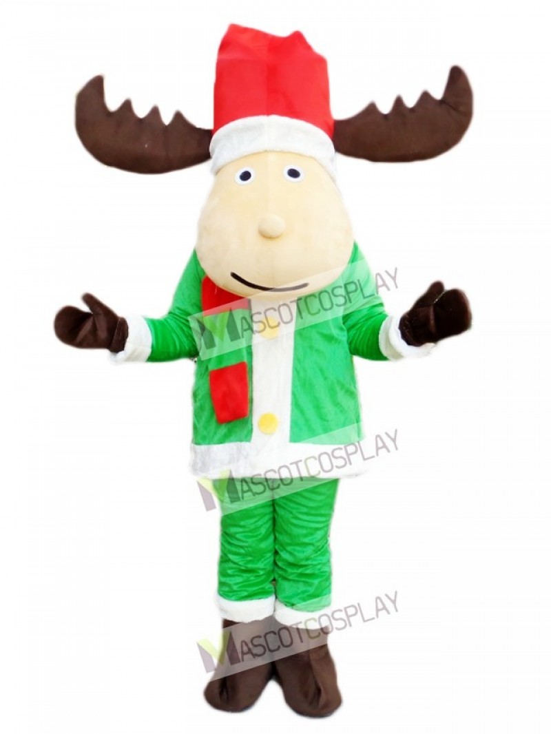 Cute Christmas Deer Reindeer Mascot Costume