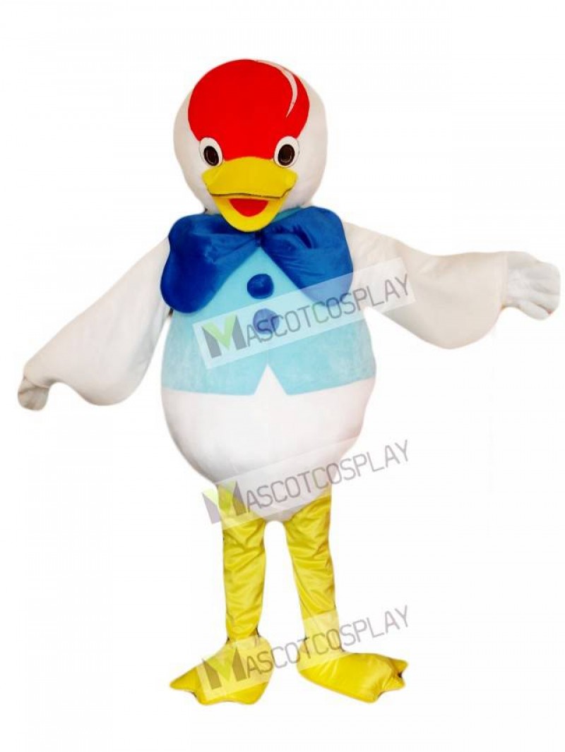 Blue Bow Duck Mascot Costume