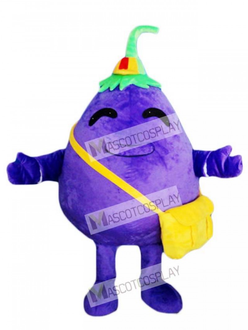 Purple Eggplant Child Vegetable Mascot Costume