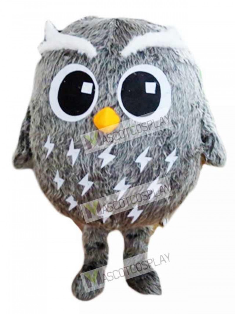Adult Friendly Grey Owl Mascot Costume Bird