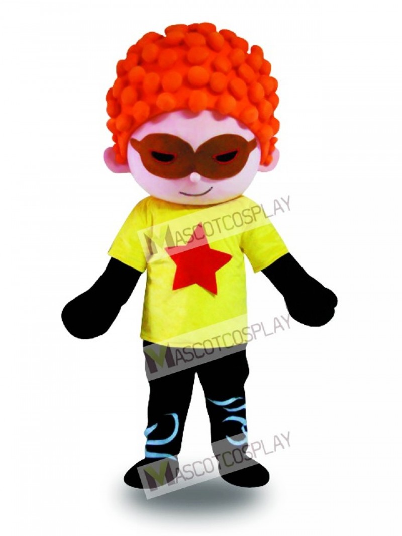 Red Hair Cool Boy Mascot Costume