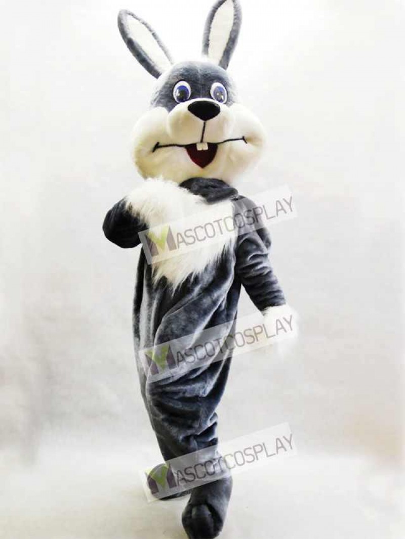 Gray Bunny Easter Rabbit Hare Mascot Costume