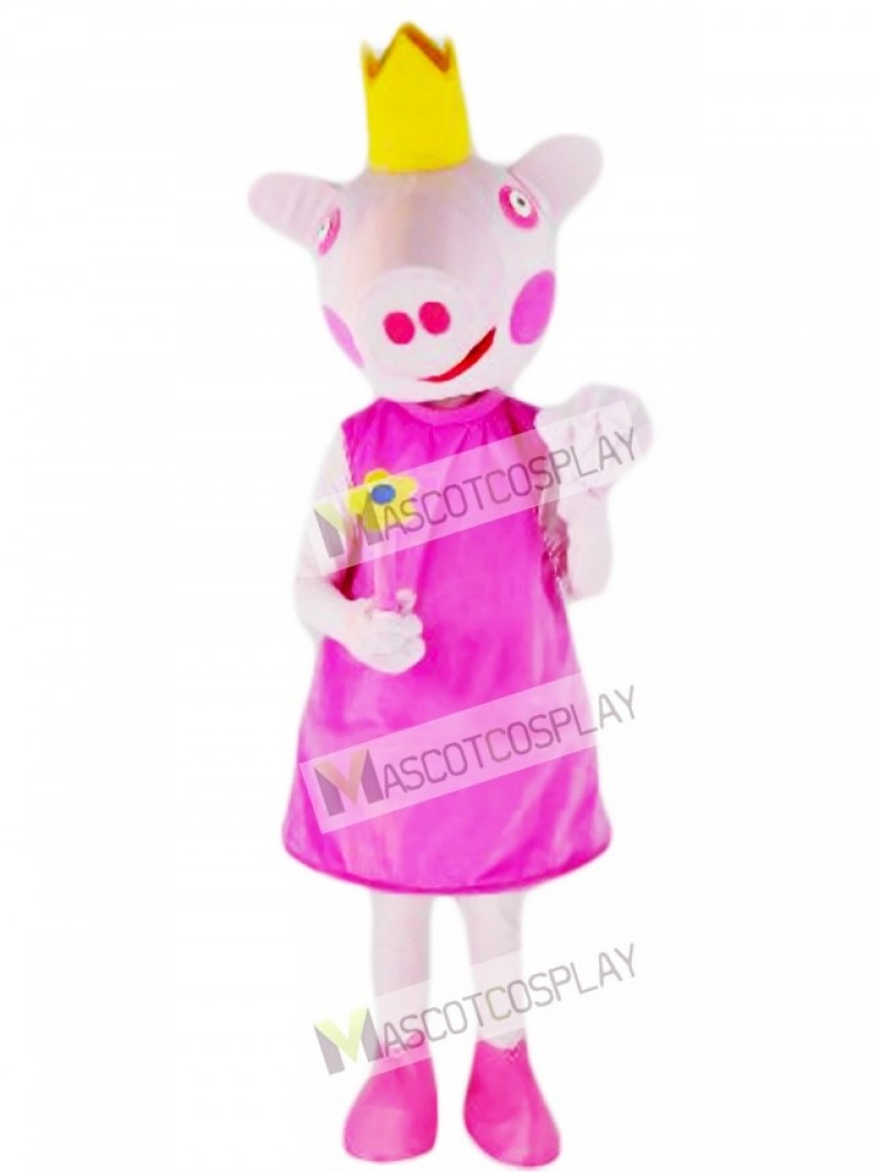 Pink Pig Princess Mascot Costume