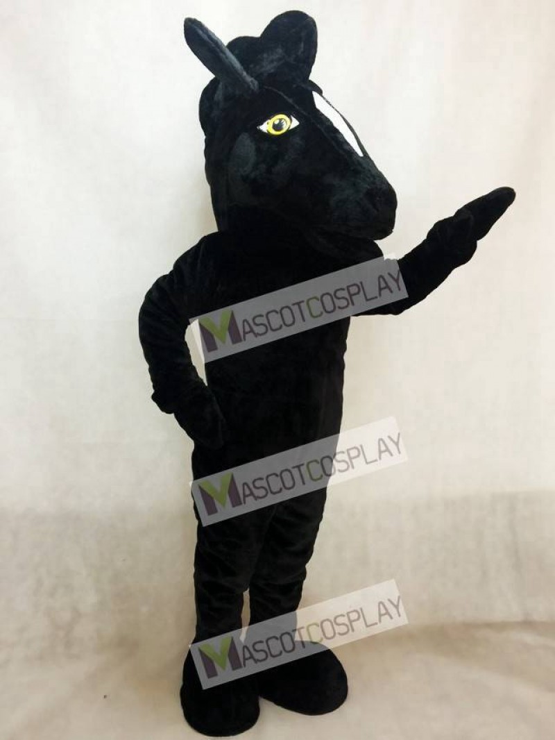Adult Black Mustang Horse Mascot Costume Animal