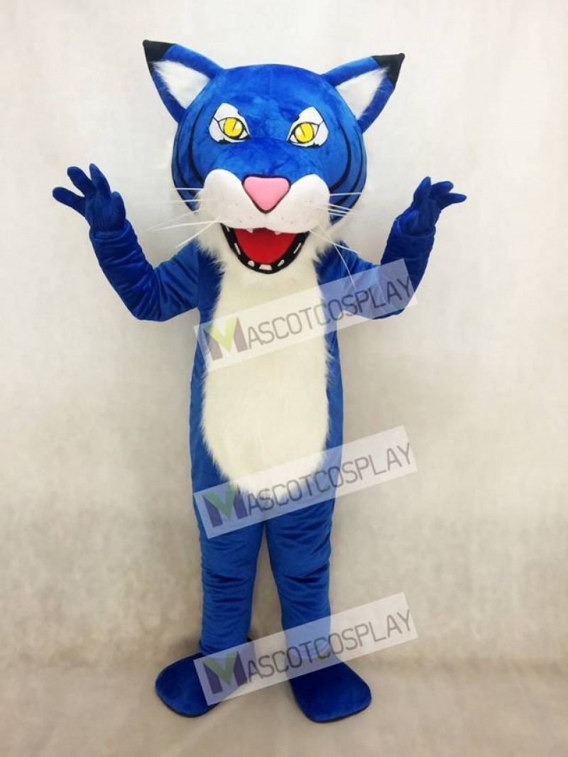 Adult Royal Blue Fierce Wildcat Mascot Costume