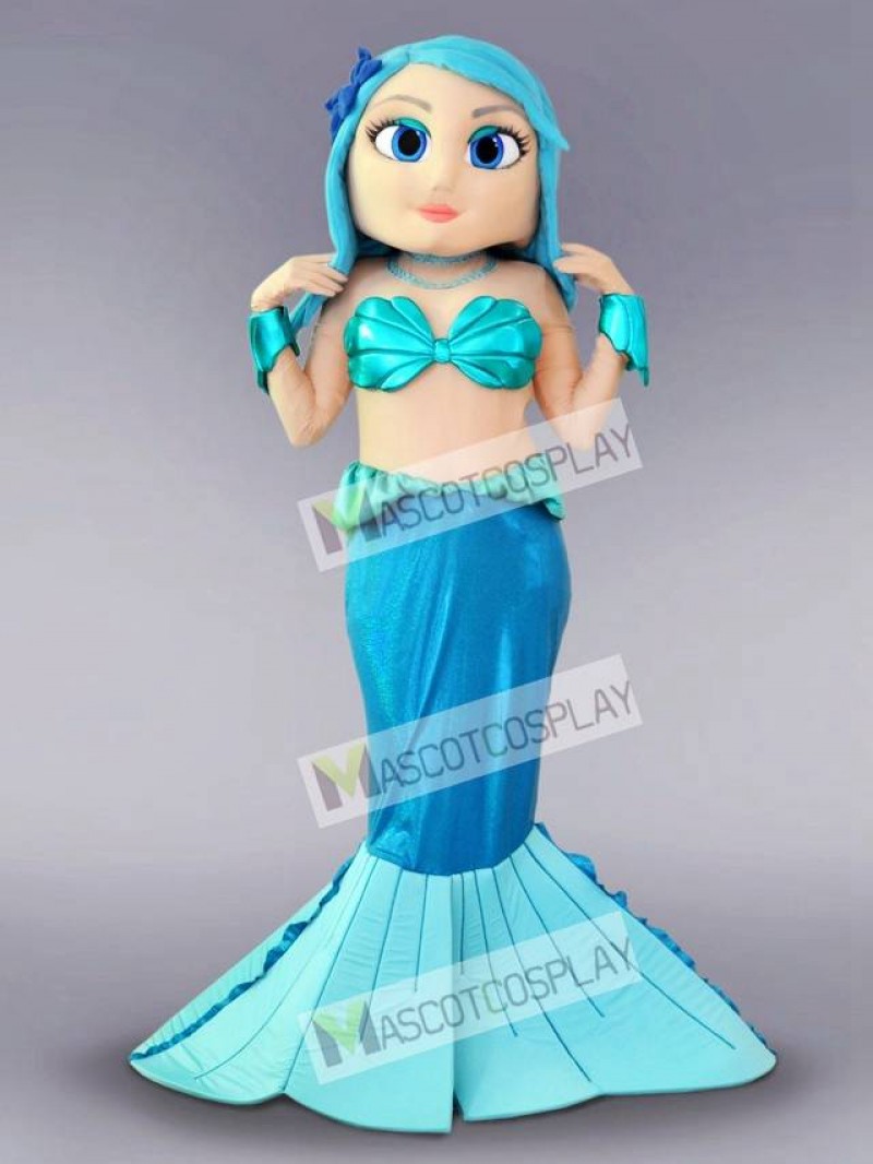 Blue Mermaid Mascot Costume