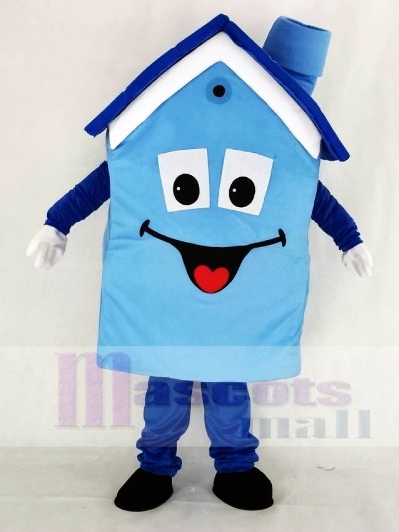 Realistic Blue House Mascot Costume