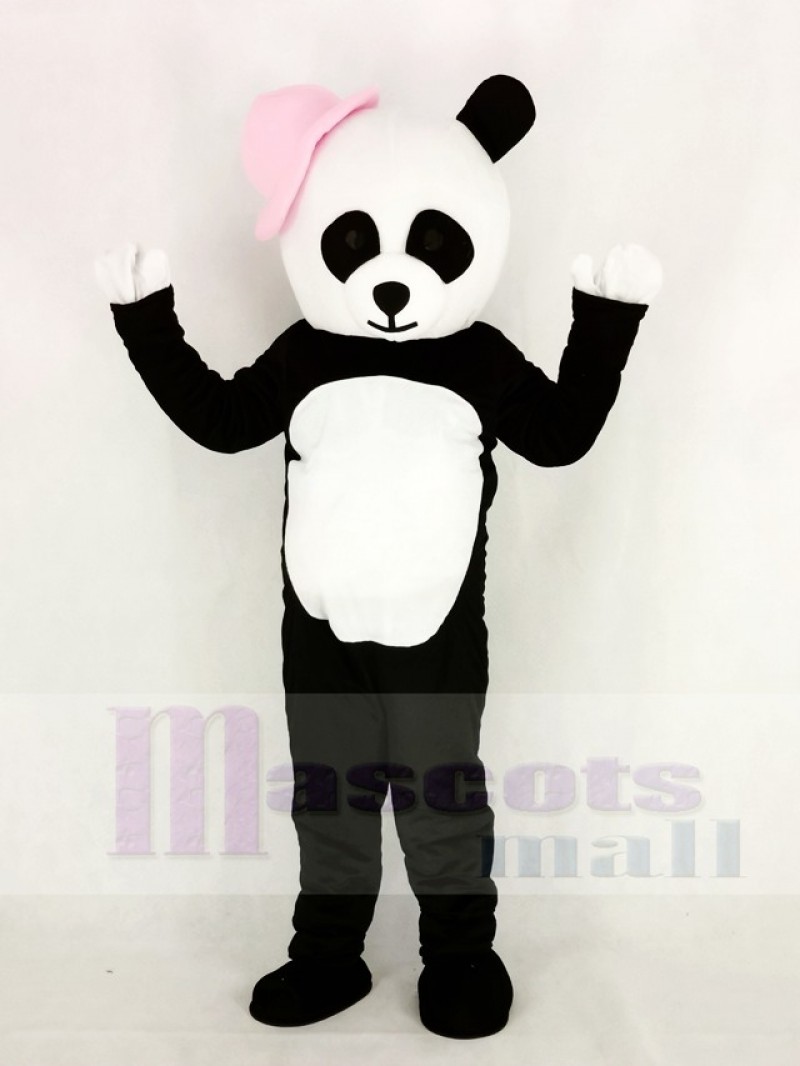 Panda with Pink Hat Mascot Costume Animal
