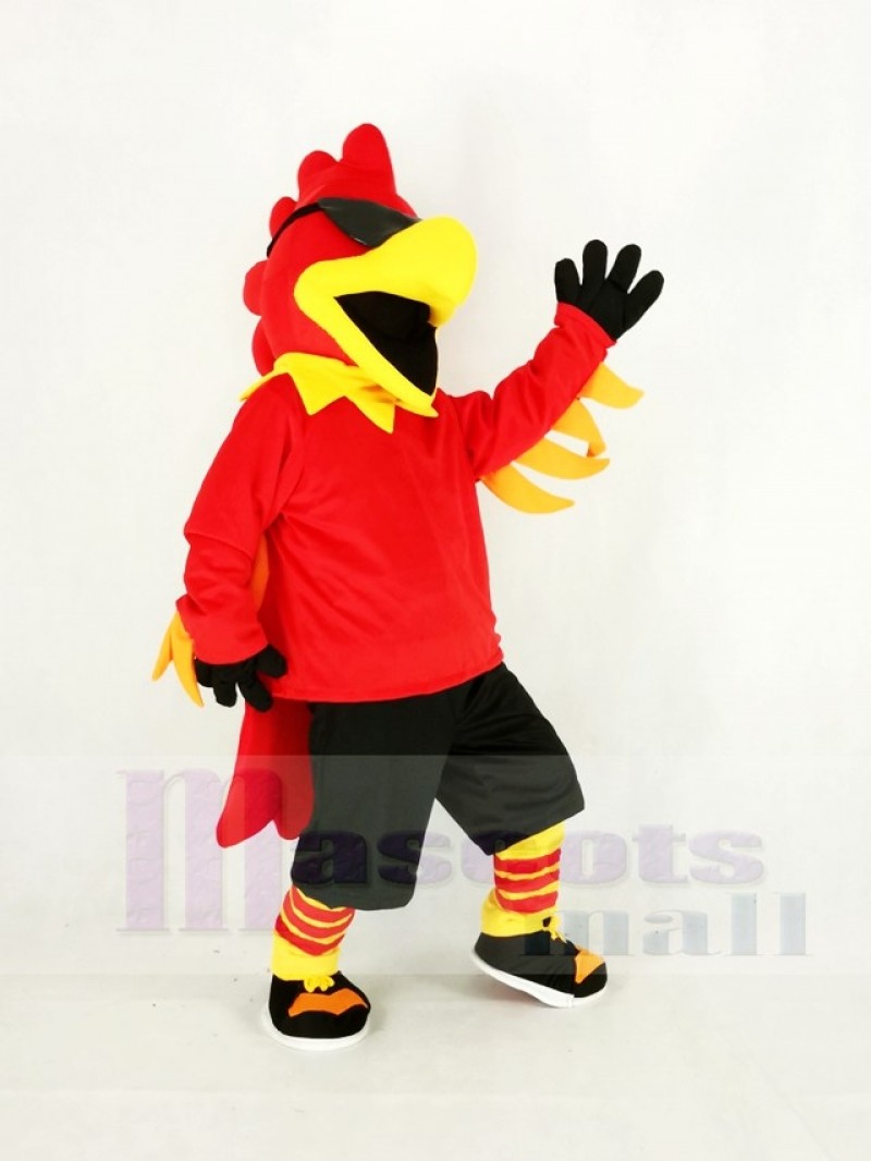 Rock Rooster with Black Trousers Mascot Costume Animal