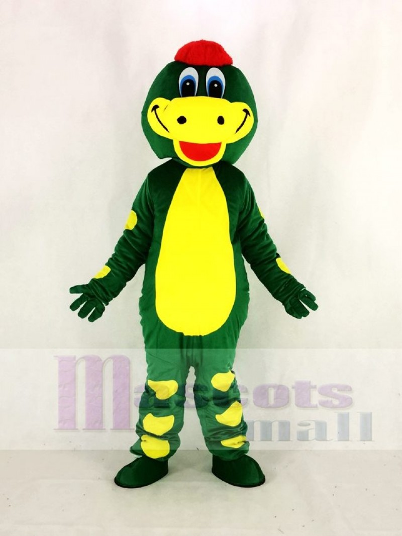 Cute Green Dino Dinosaur Mascot Costume Animal