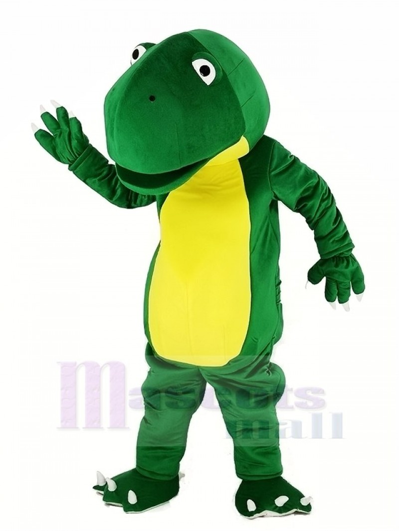 Big Head Green Dino Dinosaur Mascot Costume Cartoon