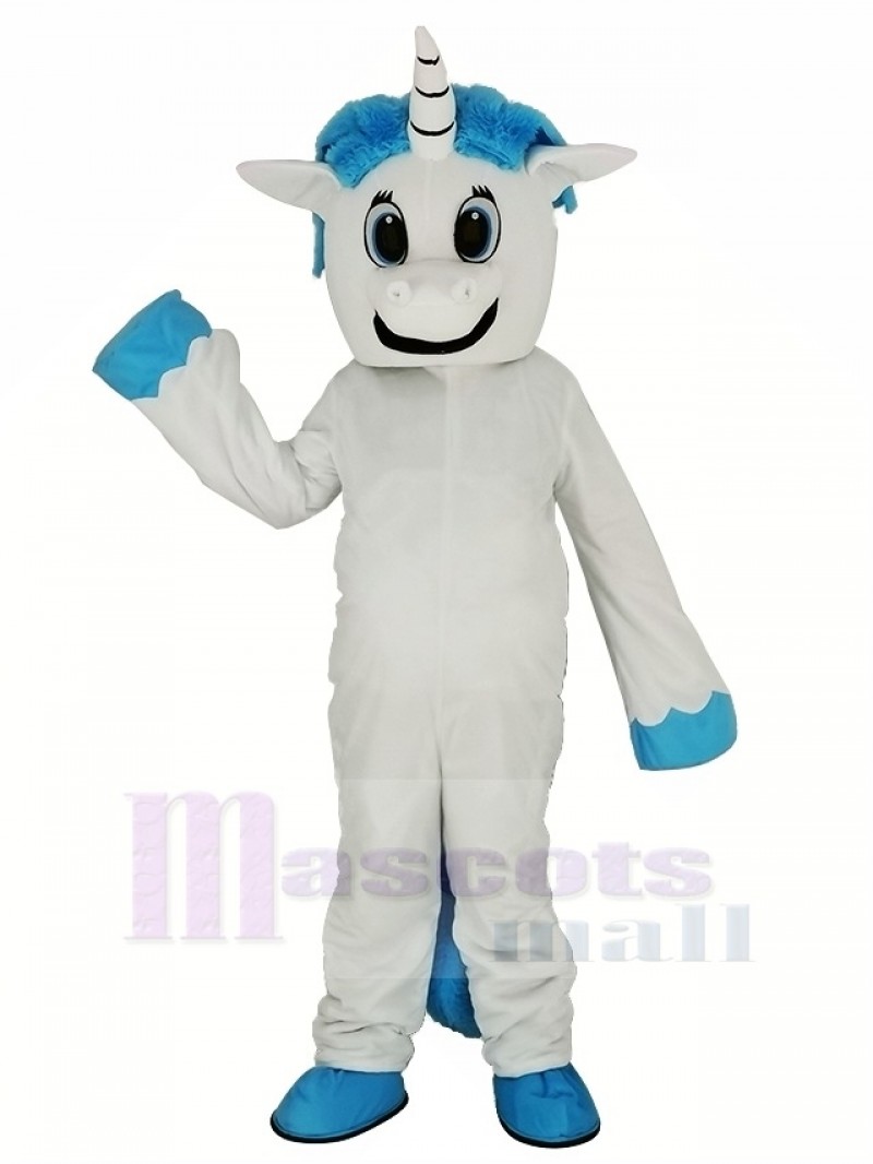 White Unicorn Mascot Costume Cartoon