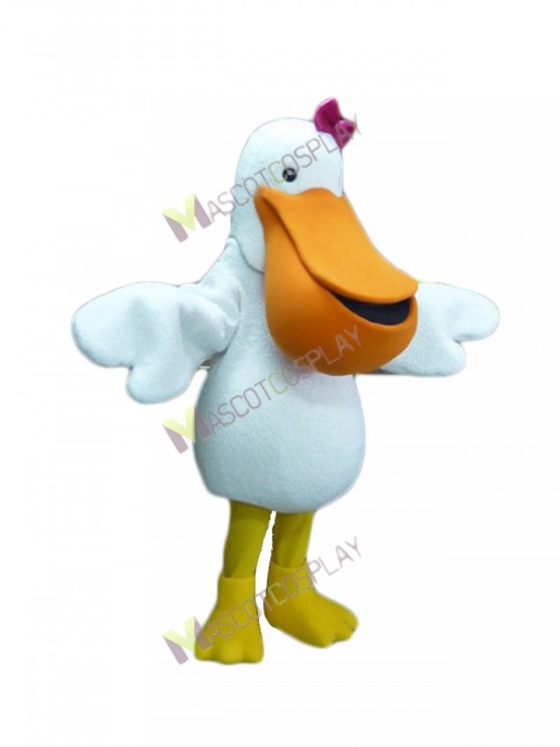 High Quality Adult White Pelican Mascot Costume Halloween Outfit