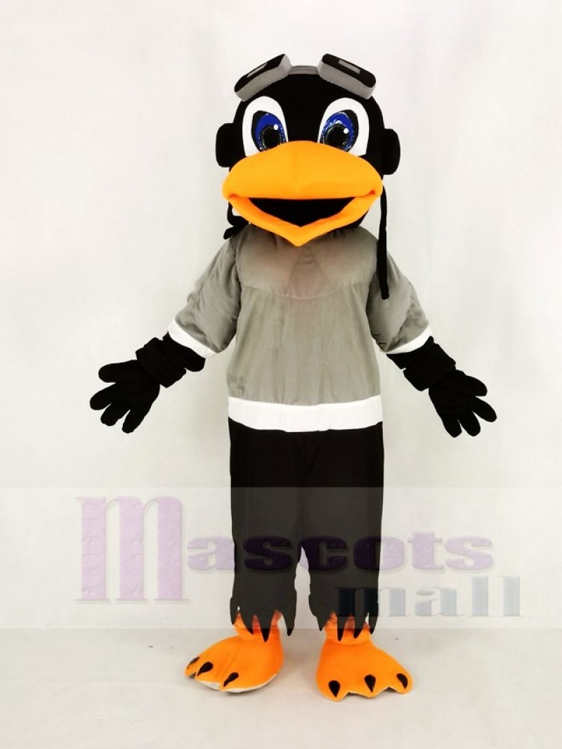 Skyhawk with Gray T-shirt Mascot Costume Animal