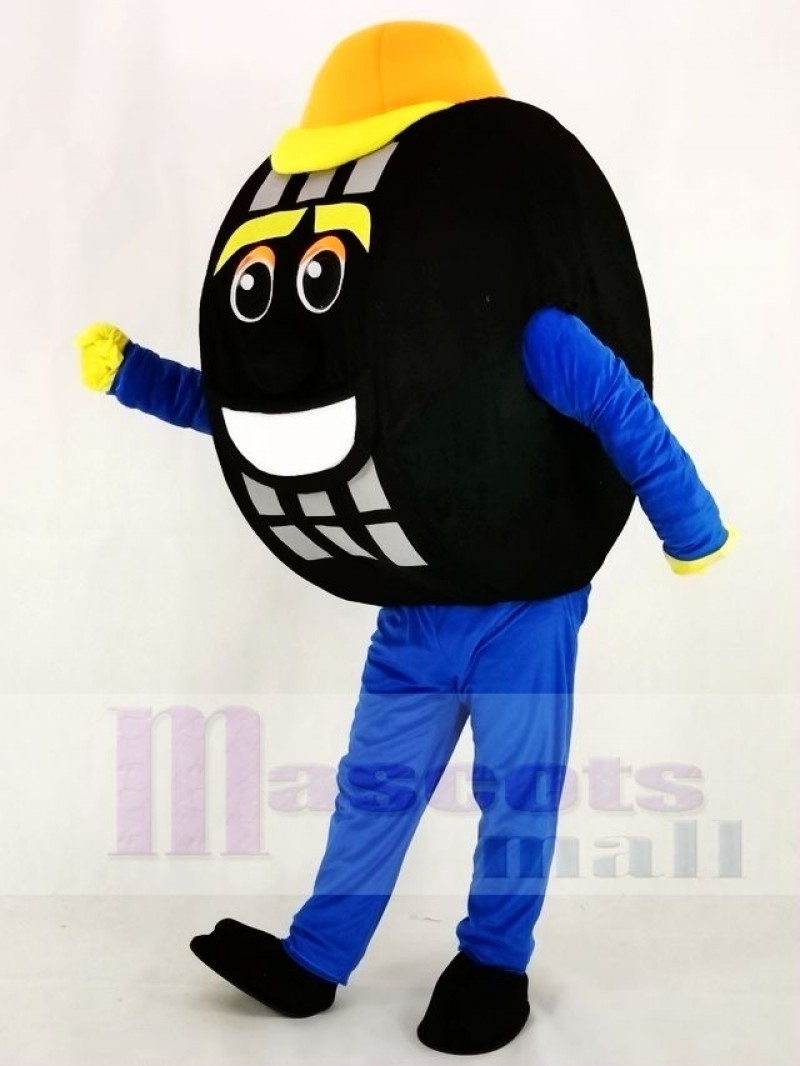 Blue Auto Tyre Cab Tire Mascot Costume Cartoon