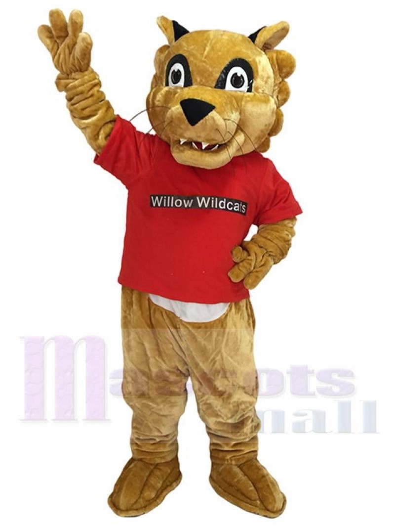 Cougar Paws in Red Shirt Mascot Costumes