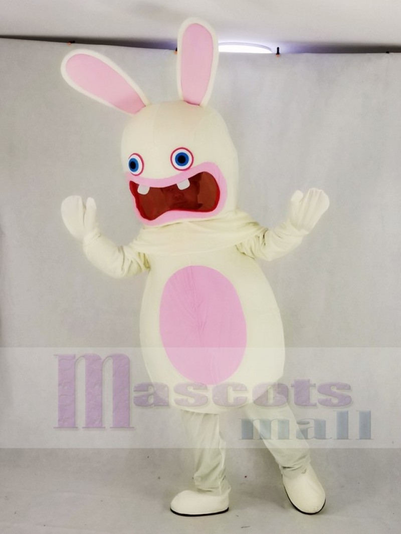 Rayman Raving Rabbit with Blue Eyes Mascot Costume Cartoon