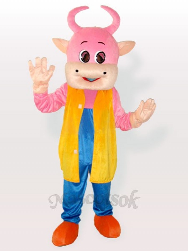 Adorable Pinky Cow Adult Mascot Costume