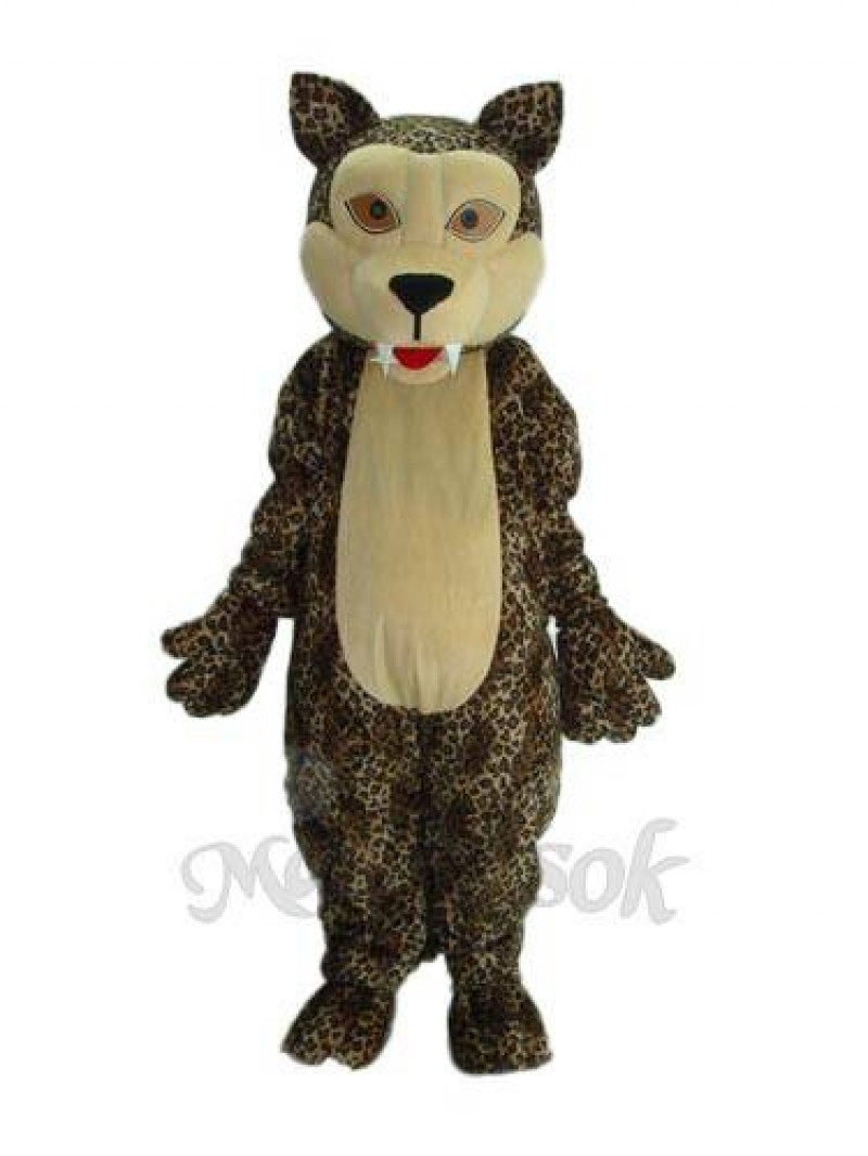 White Face Panther Mascot Adult Costume