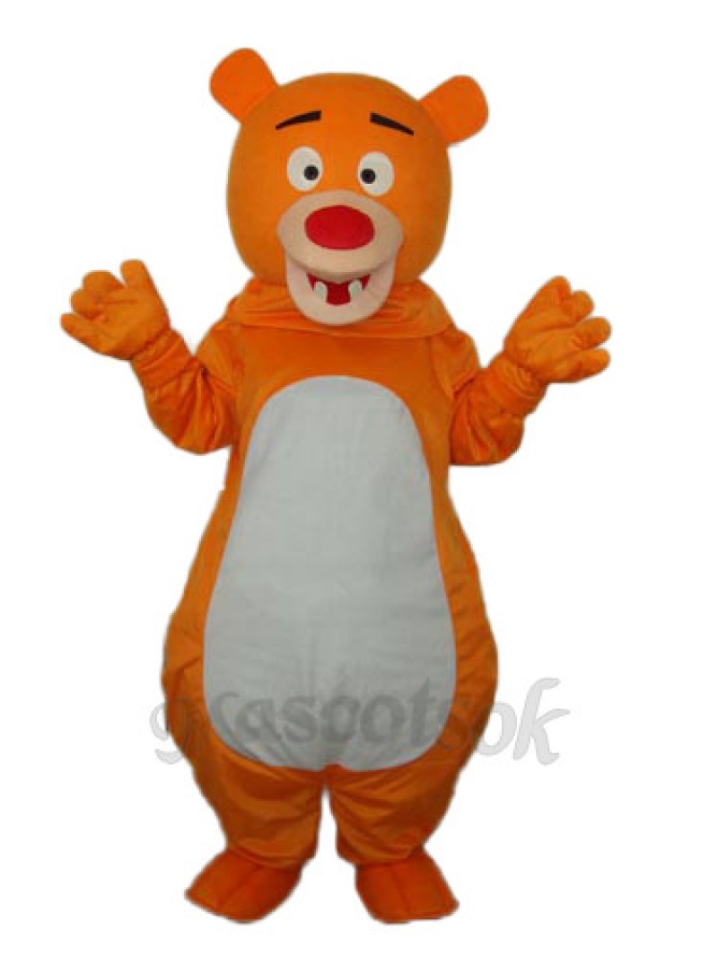 Short-haired Orange Bear Mascot Adult Costume