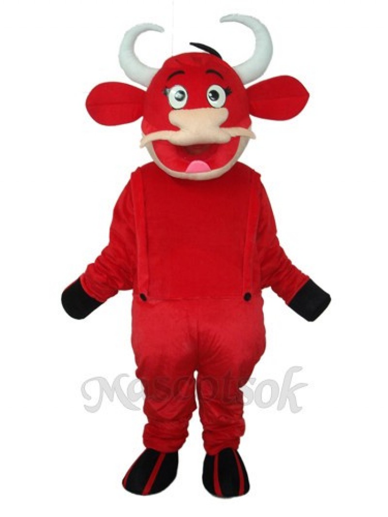 2nd Version Red Cow Mascot Adult Costume
