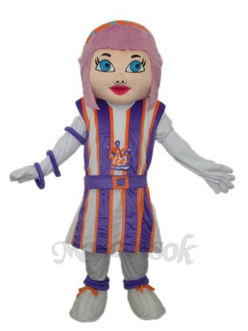 Purple Hair Girl Mascot Adult Costume