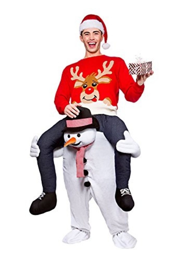 Piggy Back Carry Me Snowman Mascot Costume Ride On Fancy Dress