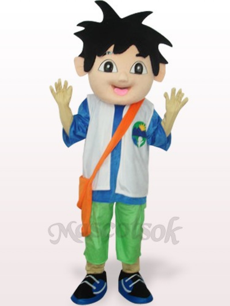 Blue And White Delgo Plush Adult Mascot Costume