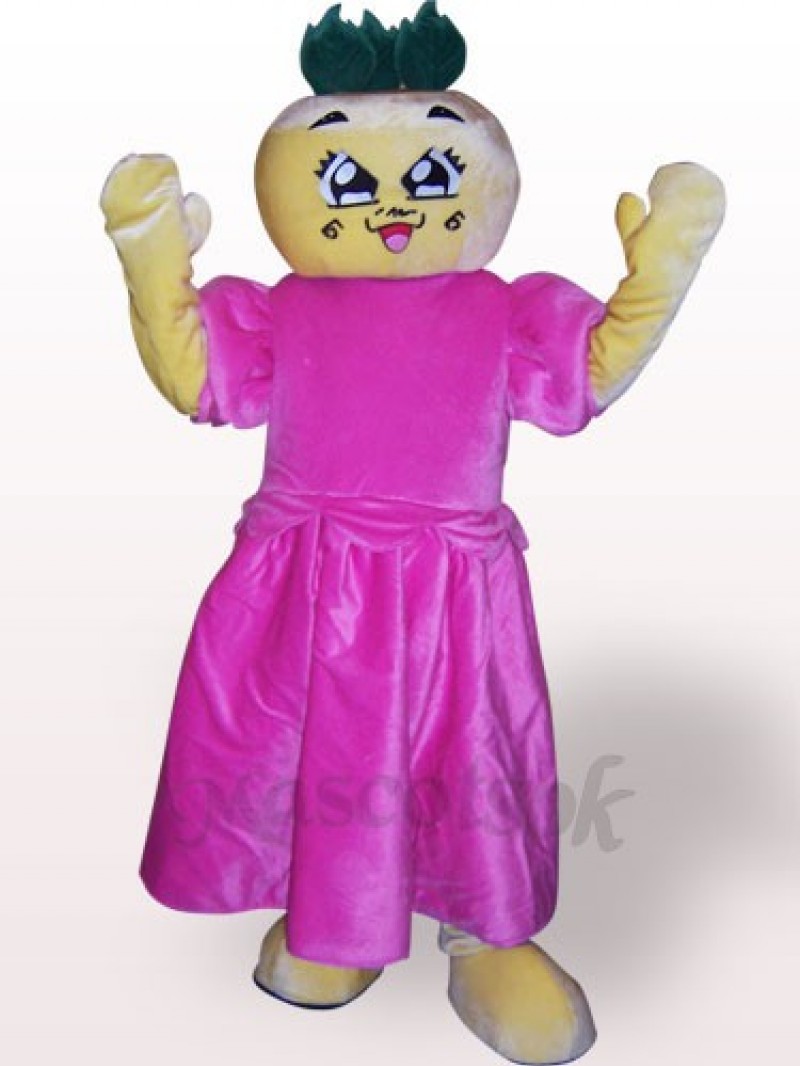 Flat Head Girl Plush Adult Mascot Costume