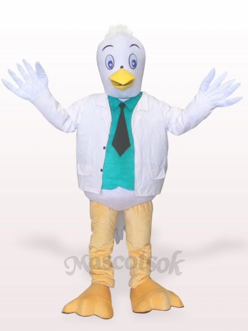 Little White Crane Plush Adult Mascot Costume