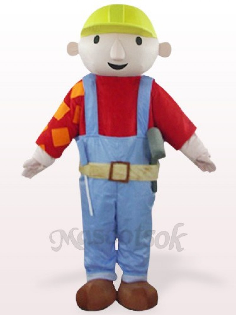 Red Maintenance Worker Bab Plush Mascot Costume