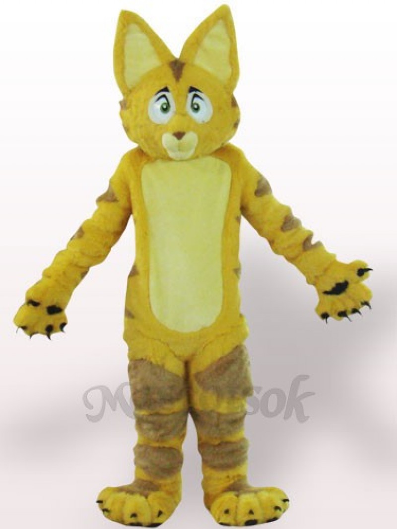 Yellow Cat Plush Adult Mascot Costume