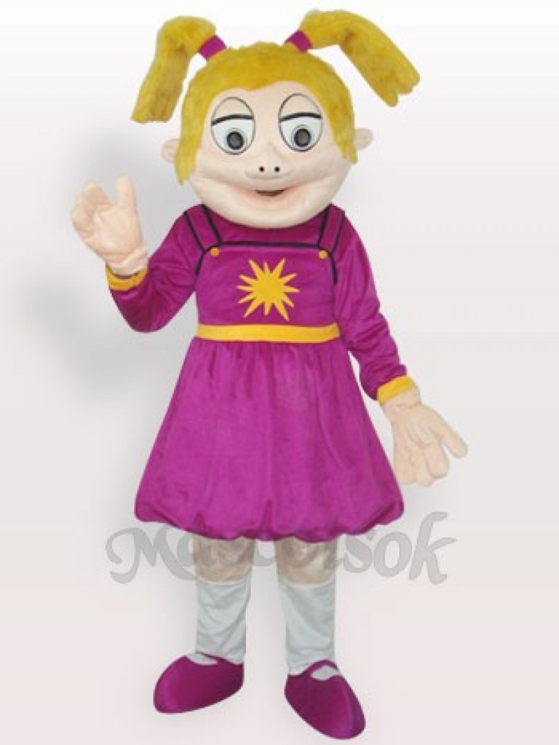 Laughing Girl Short Plush Adult Mascot Costume