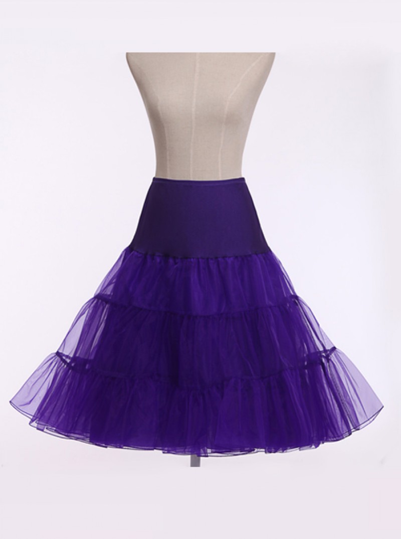 A-line Petticoat Retro Violet-blue Voile Lolita Skirt