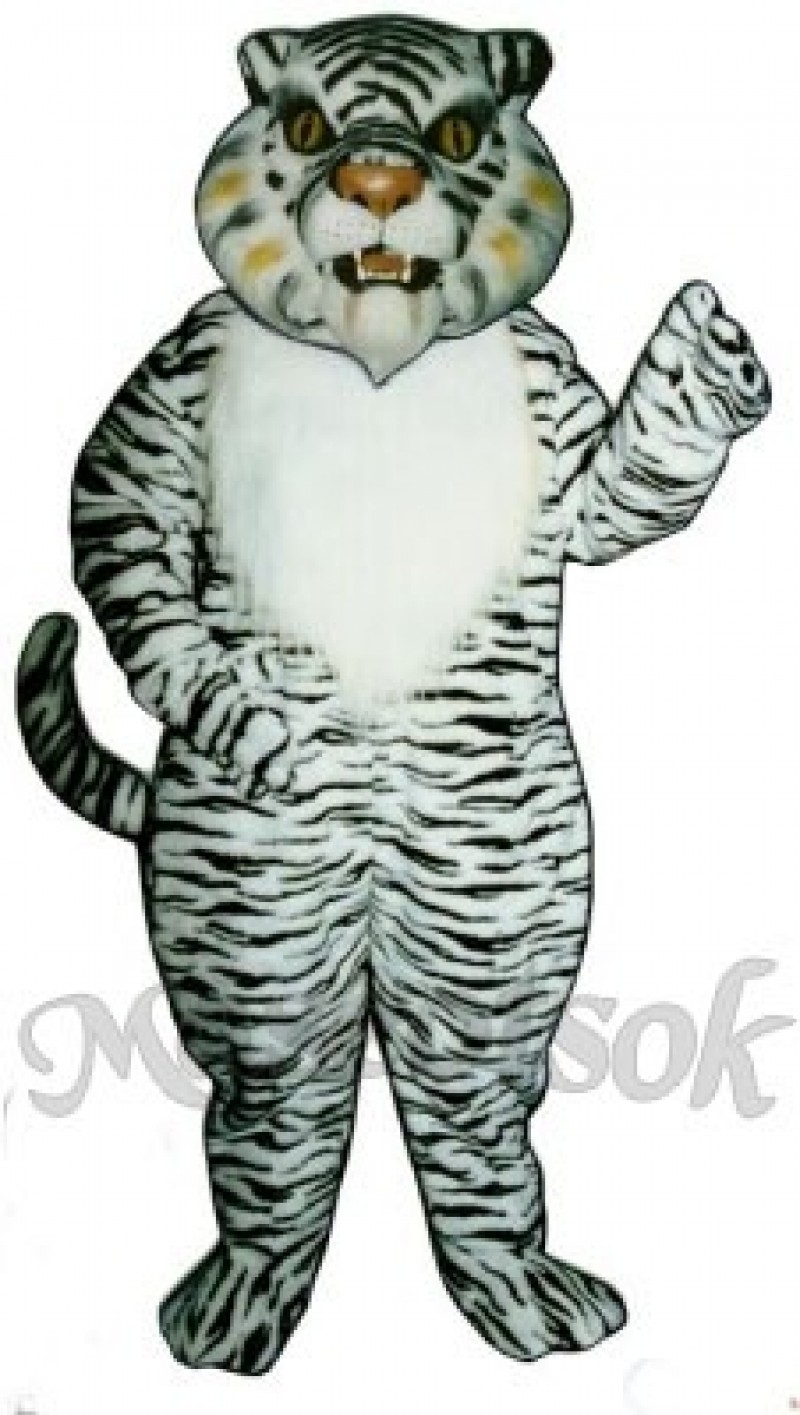 Cute White Tiger Mascot Costume