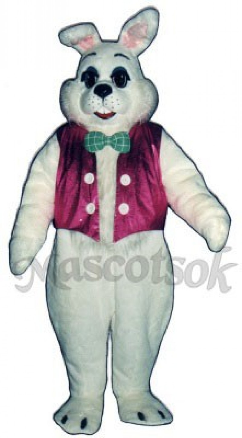 Easter Bunny Rabbit with Vest & Bowtie Mascot Costume