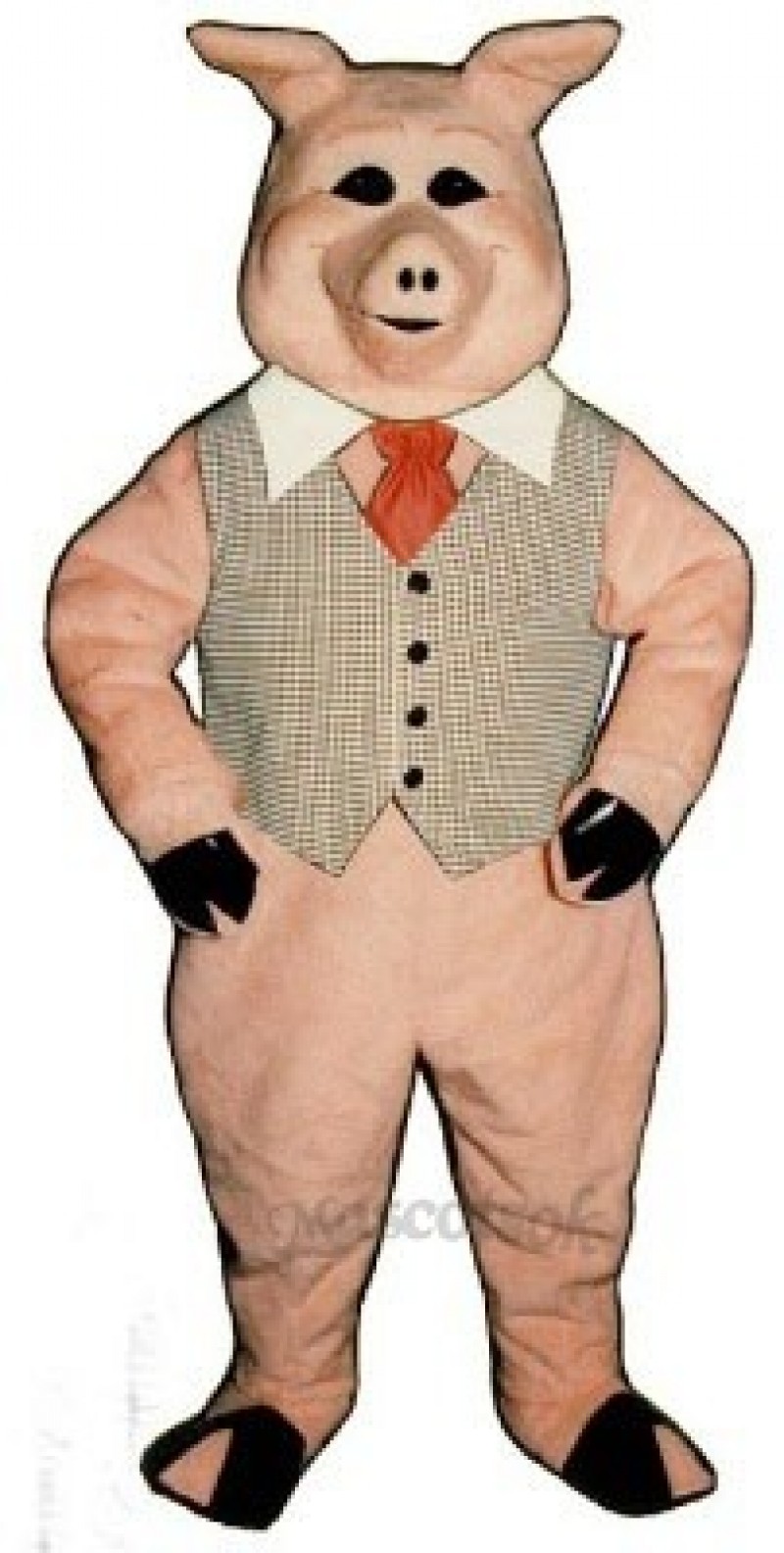 Cute Pierre Pig with Vest, Tie & Collar Mascot Costume