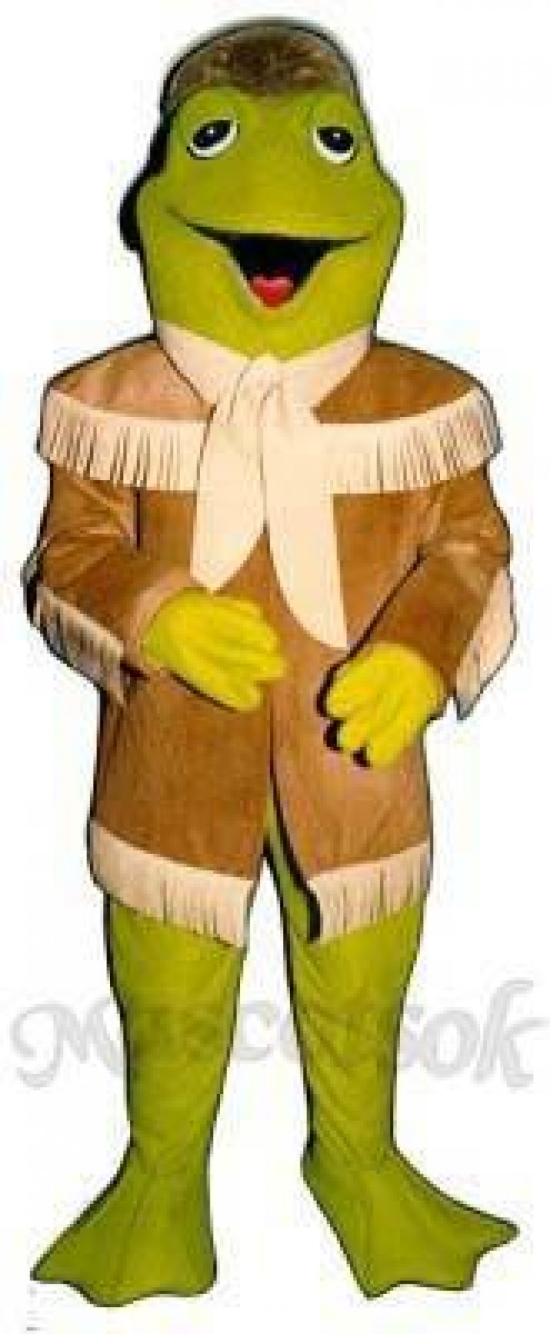 Davy Frogett with Frontier Jacket & Hat Mascot Costume