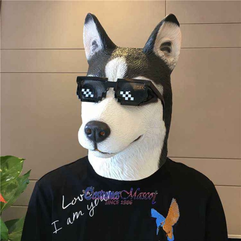 Latex Husky Dog Head Mask Full Head Animal Mask Cosplay Masquerade