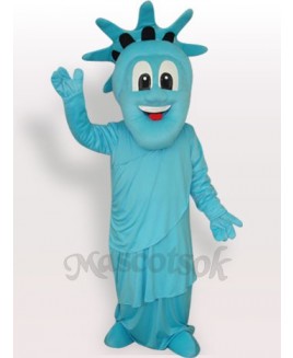 Blue Statue of Liberty Short Plush Adult Mascot Costume