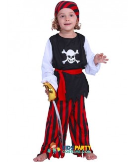 Kids Carnival Costumes Cute Pirate Boys Jack Sparrow Cosplay Children Costume Skull Caribbean Fancy Dress For Party 