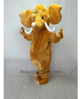 Cute Mammoth Elephant with Long Tusk Mascot Costume