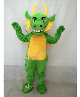 Realistic Adult Light Green Dragon with Wings Mascot Costume