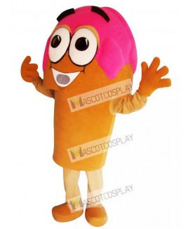 Pink Ice Cream Cone Mascot Costume